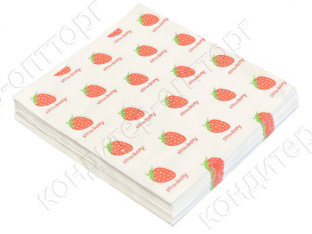 Бумага для бенто-тортов  "ЯГОДЫ" 18х18см, 10шт