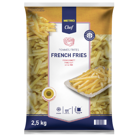 Картофель фри 6*6мм  2,5кг /4 Метро Шеф Бельгия