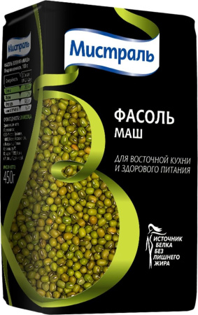 Фасоль зеленая МАШ 450гр /12 МИСТРАЛЬ 12328