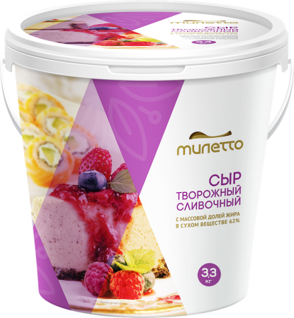  Сыр  творожный сливочный 62% 3300 гр. /1 Милетто M103
