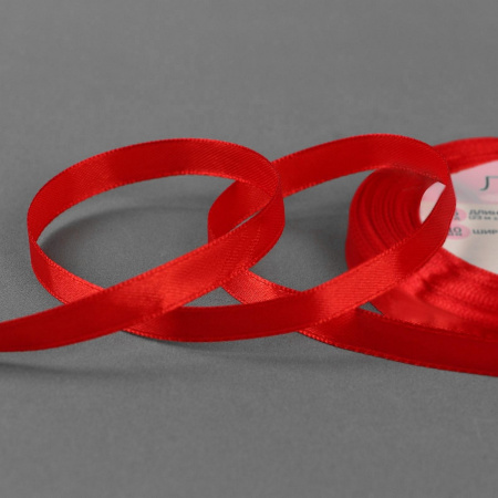Лента атласная 10мм*25м красный №26 1218213