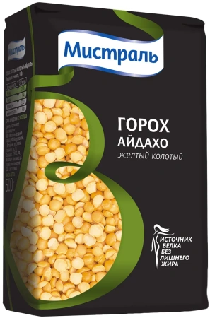Горох Желтый колотый шлиф. Айдахо 500гр /12 Мистраль  12135