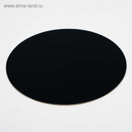 Подложка для торта  3.2мм d-220мм черная/серебро круглая