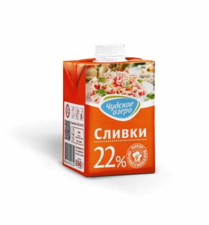Сливки 22% 500мл /12 Чудское озеро